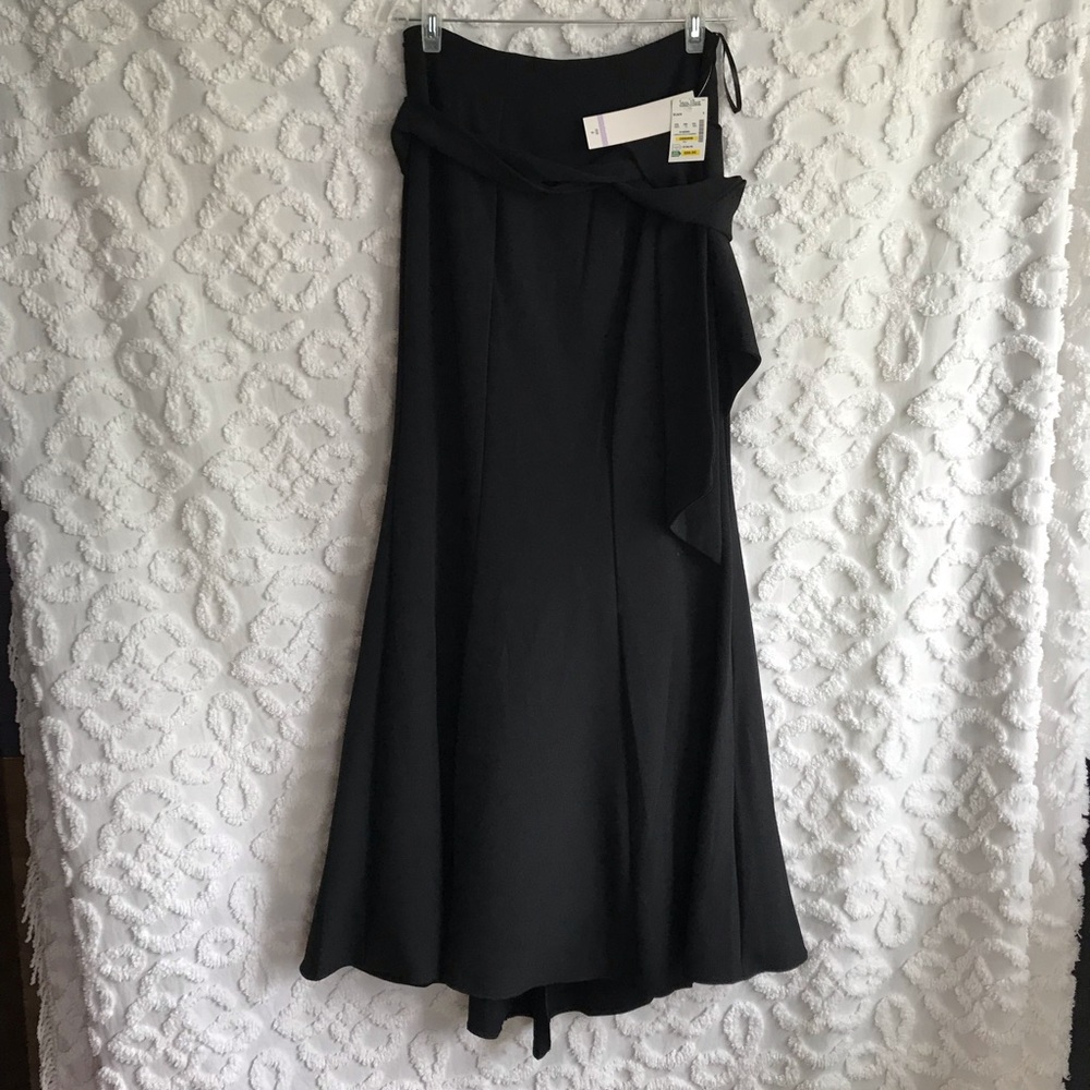 Chetta B Black Flowy A-Line Maxi Skirt